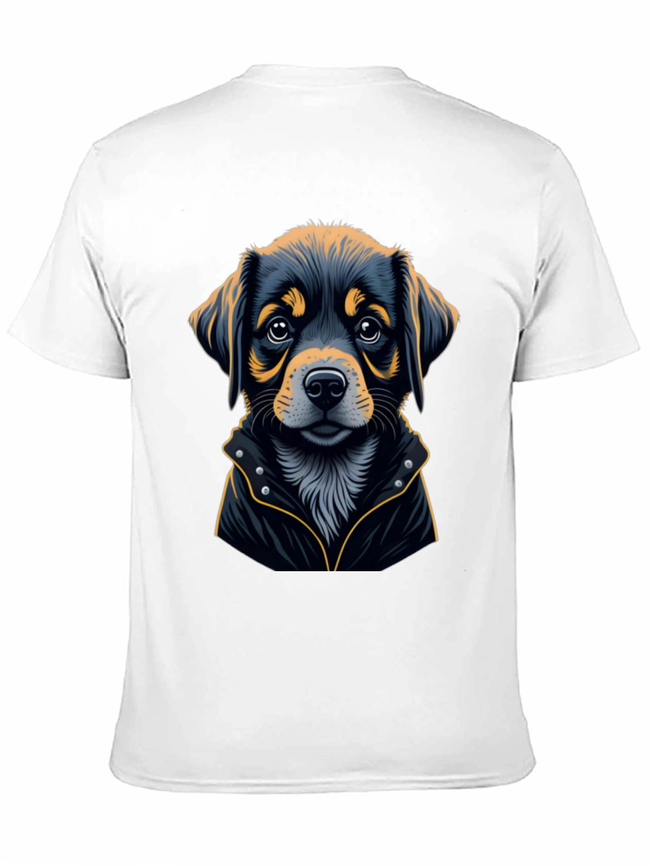 Dog in Jacket Black T-Shirt