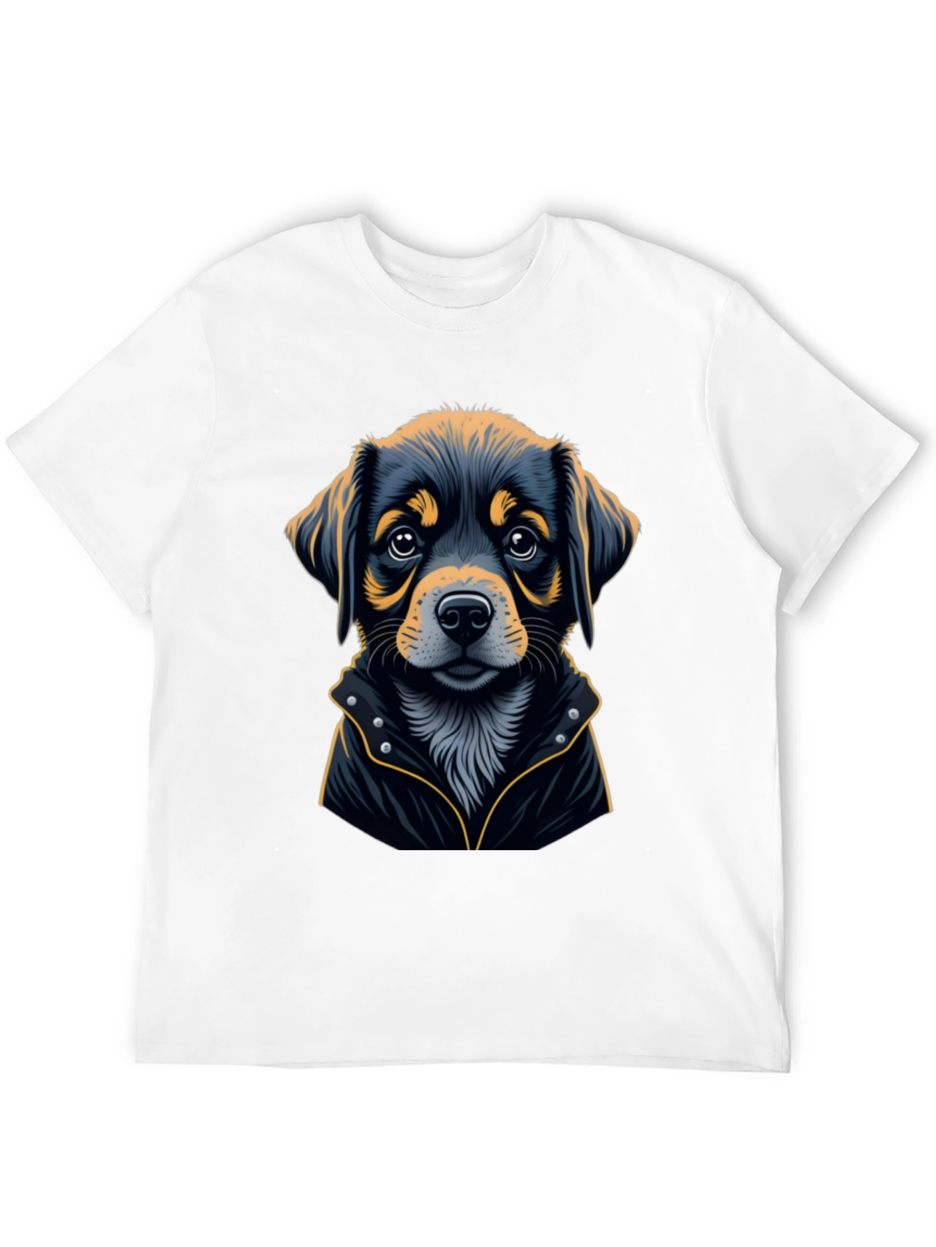 Dog in Jacket Black T-Shirt