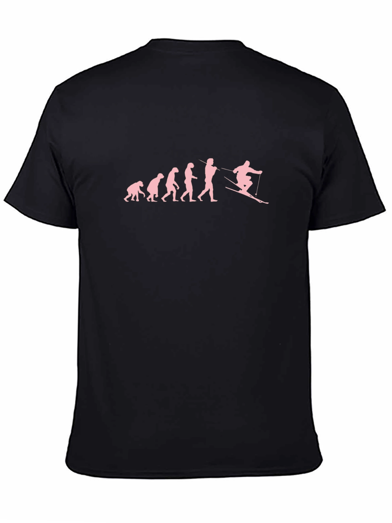 Evolution of Skiing Graphic T-Shirt - Black Cotton Tee