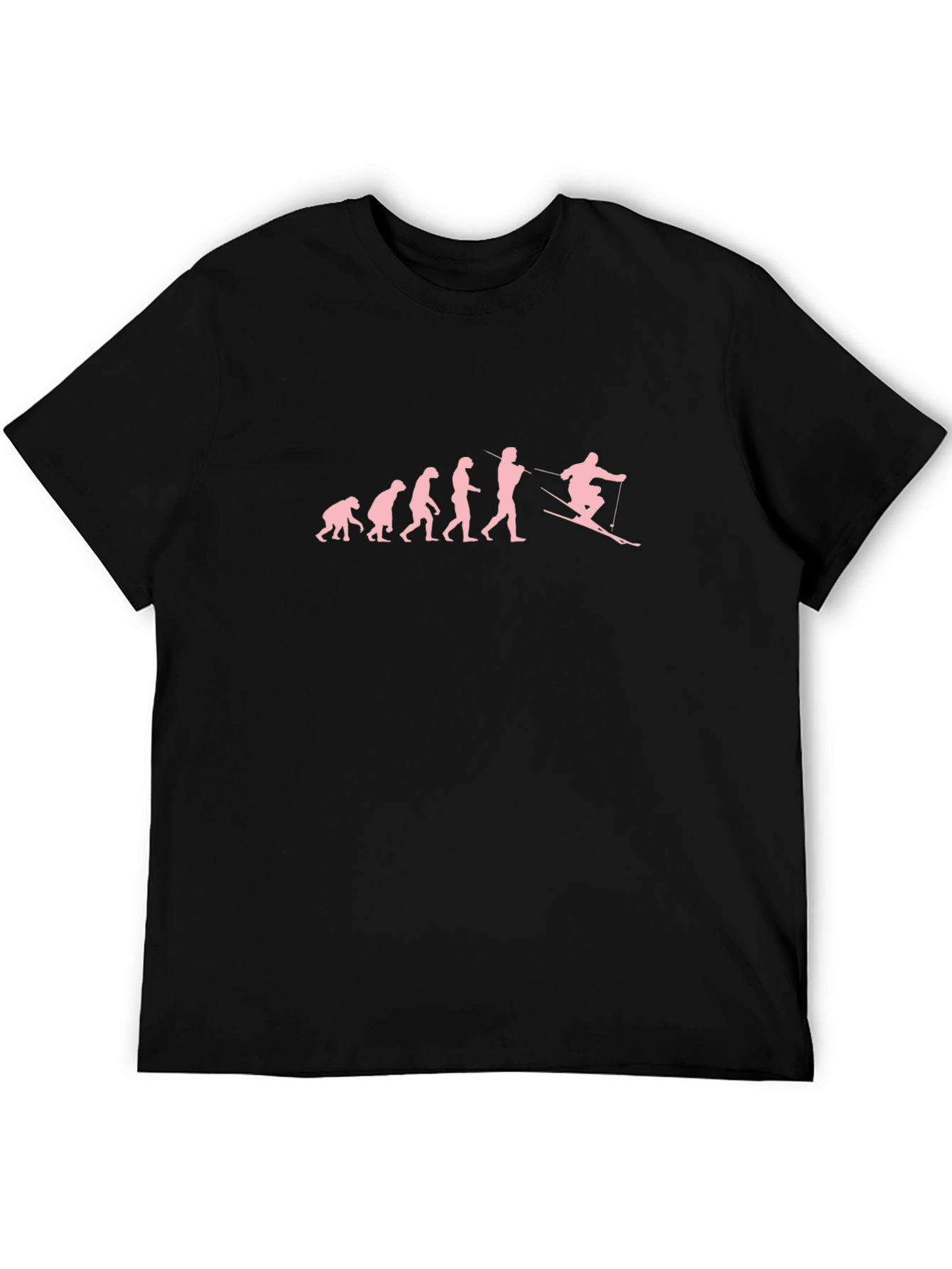Evolution of Skiing Graphic T-Shirt - Black Cotton Tee