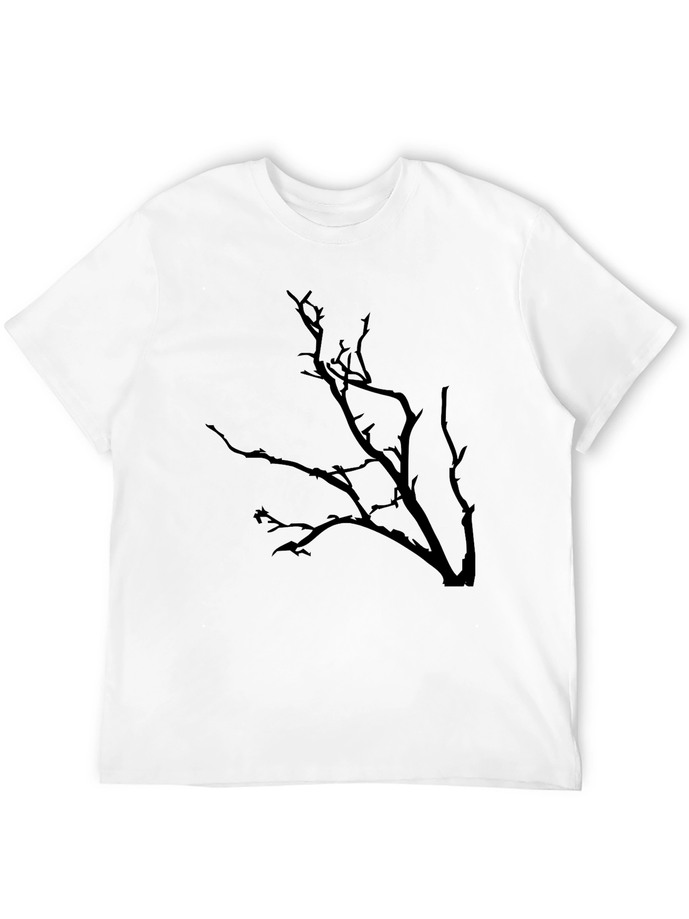 Mens Black T-Shirt with Bare Tree Design