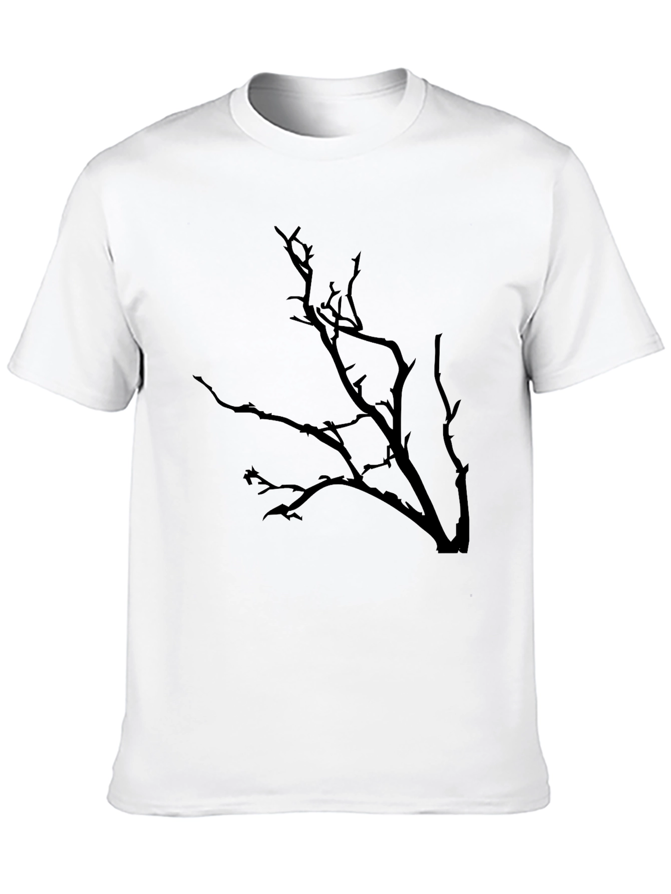Mens Black T-Shirt with Bare Tree Design