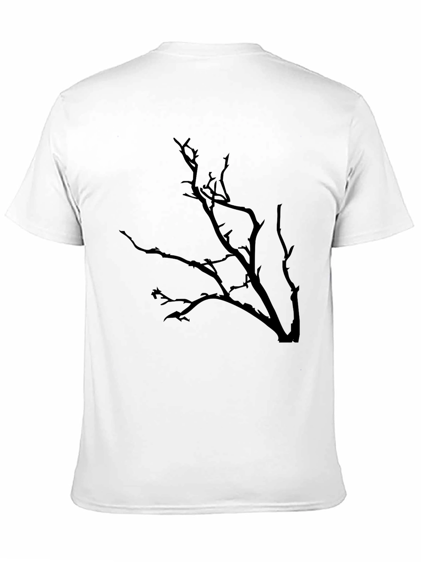 Mens Black T-Shirt with Bare Tree Design