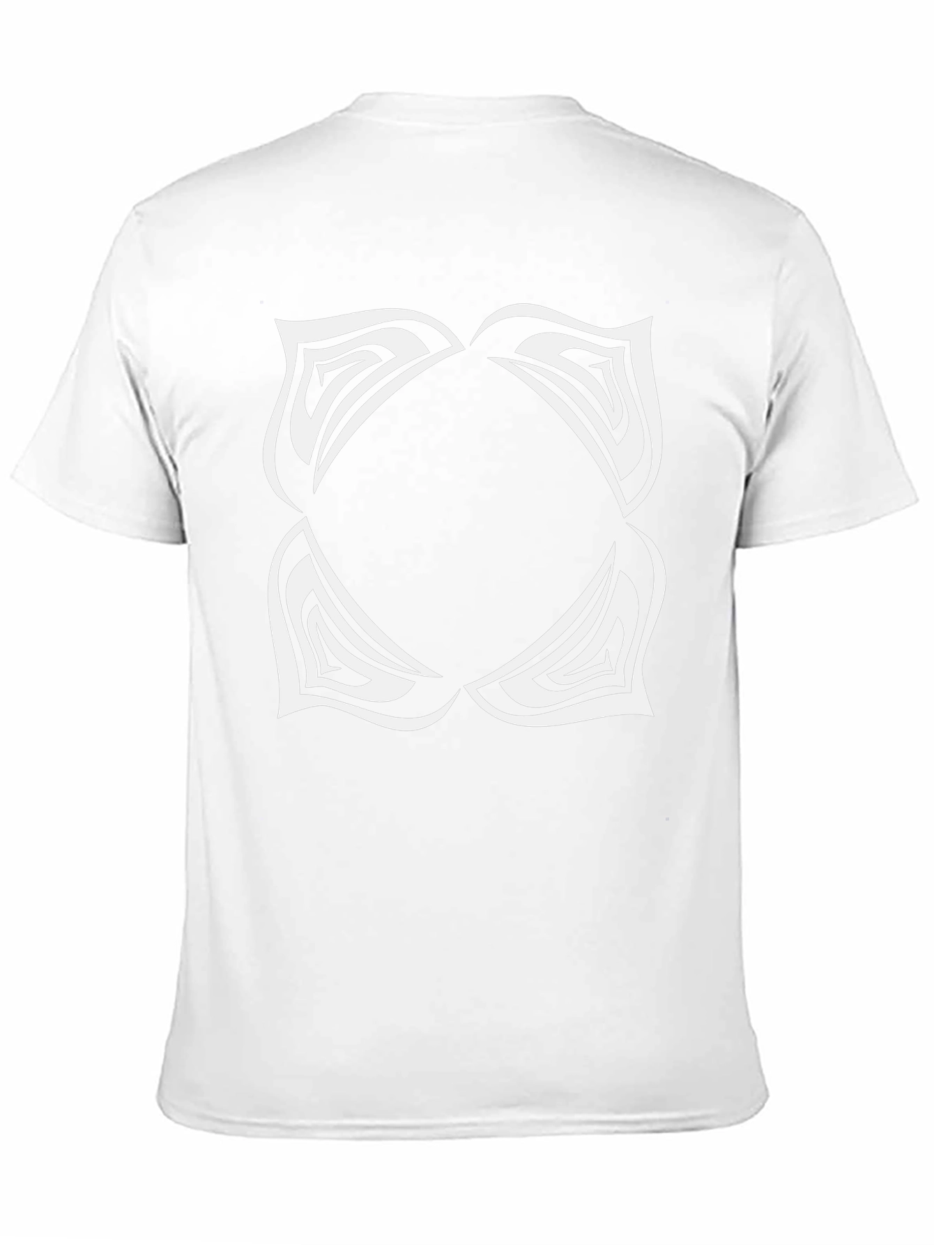 Abstract White Graphic Print Black T-Shirt