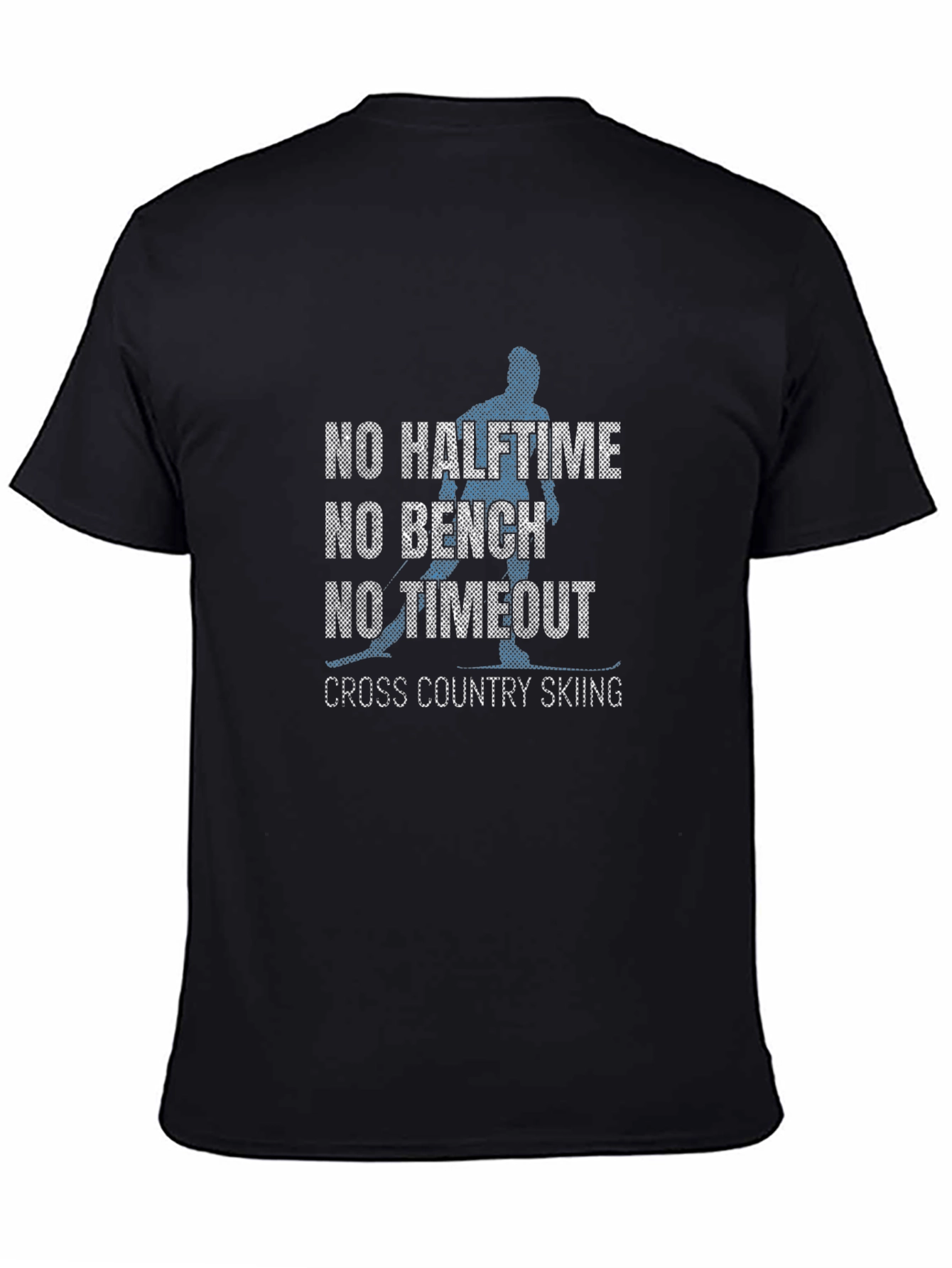 No Halftime Skiing Black Graphic Tee Shirt
