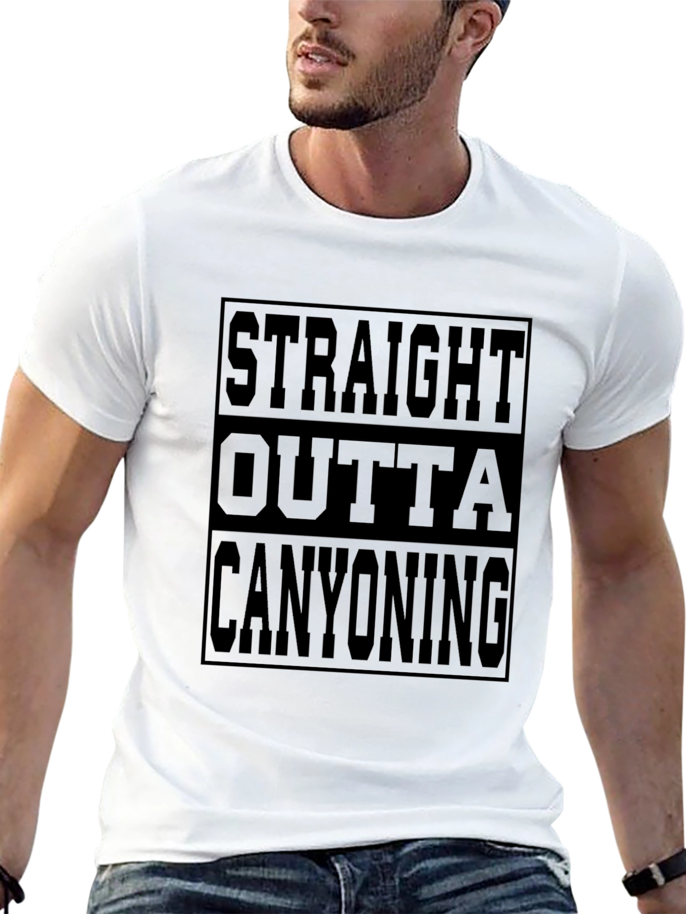 Straight Outta Canyoning Black Graphic Tee