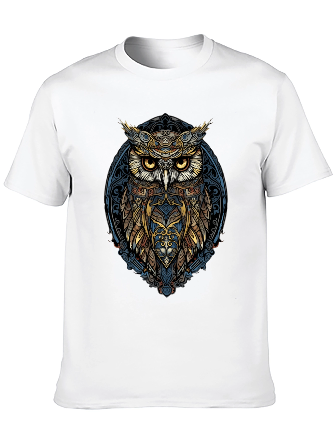Owl Graphic Print Mens Black T-Shirt