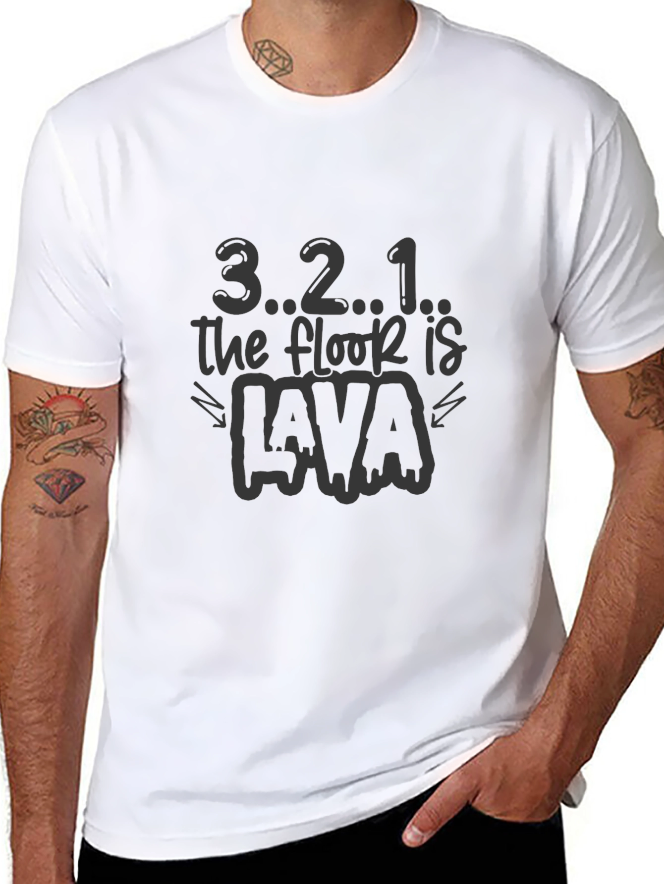 321 The Floor Is Lava Black T-Shirt