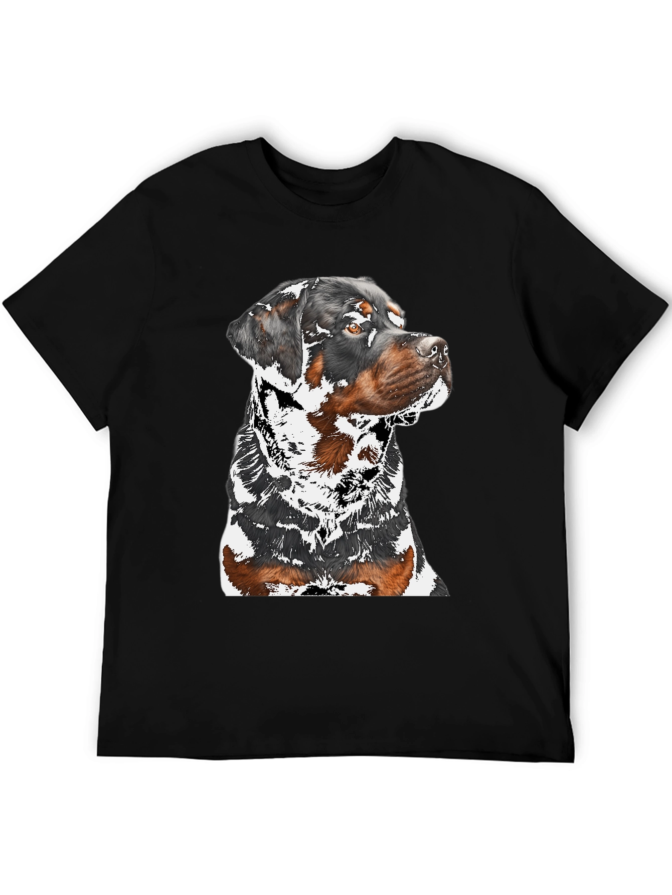 Rottweiler Graphic Tee - Black Cotton Blend Shirt