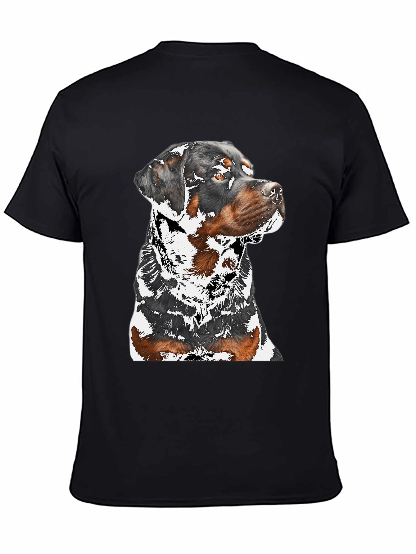 Rottweiler Graphic Tee - Black Cotton Blend Shirt