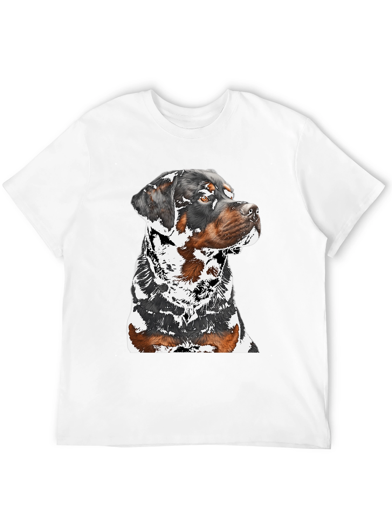 Rottweiler Graphic Tee - Black Cotton Blend Shirt