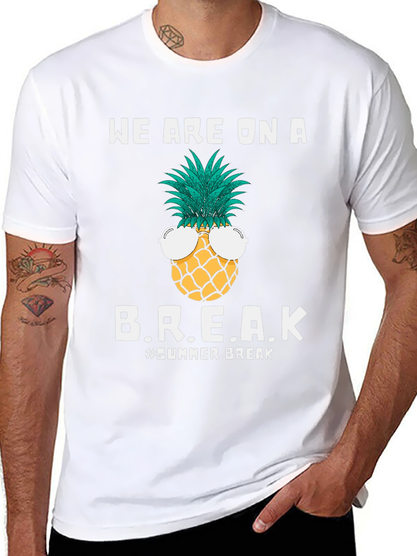 Summer Break Pineapple Graphic T-Shirt