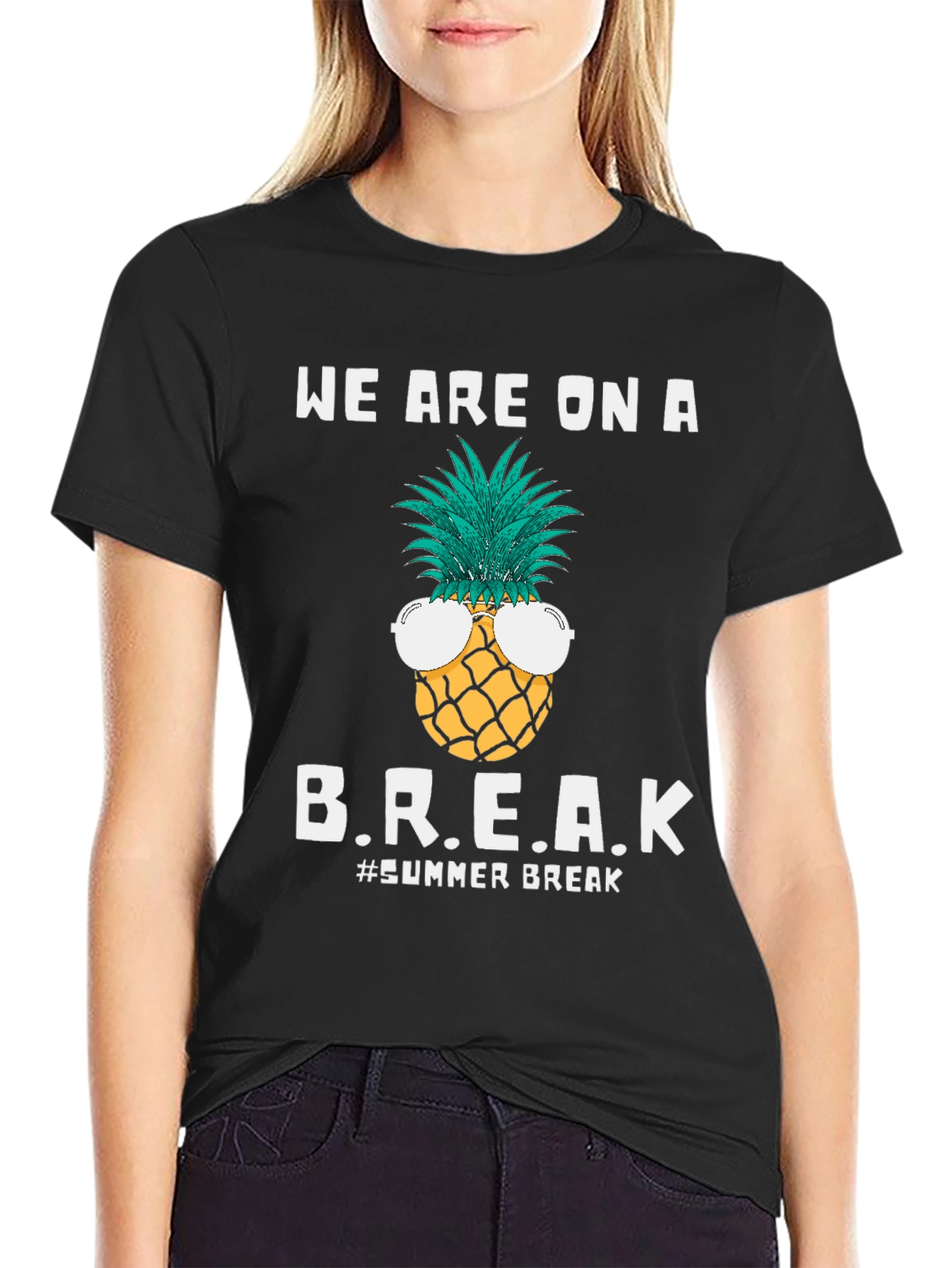 Summer Break Pineapple Graphic T-Shirt