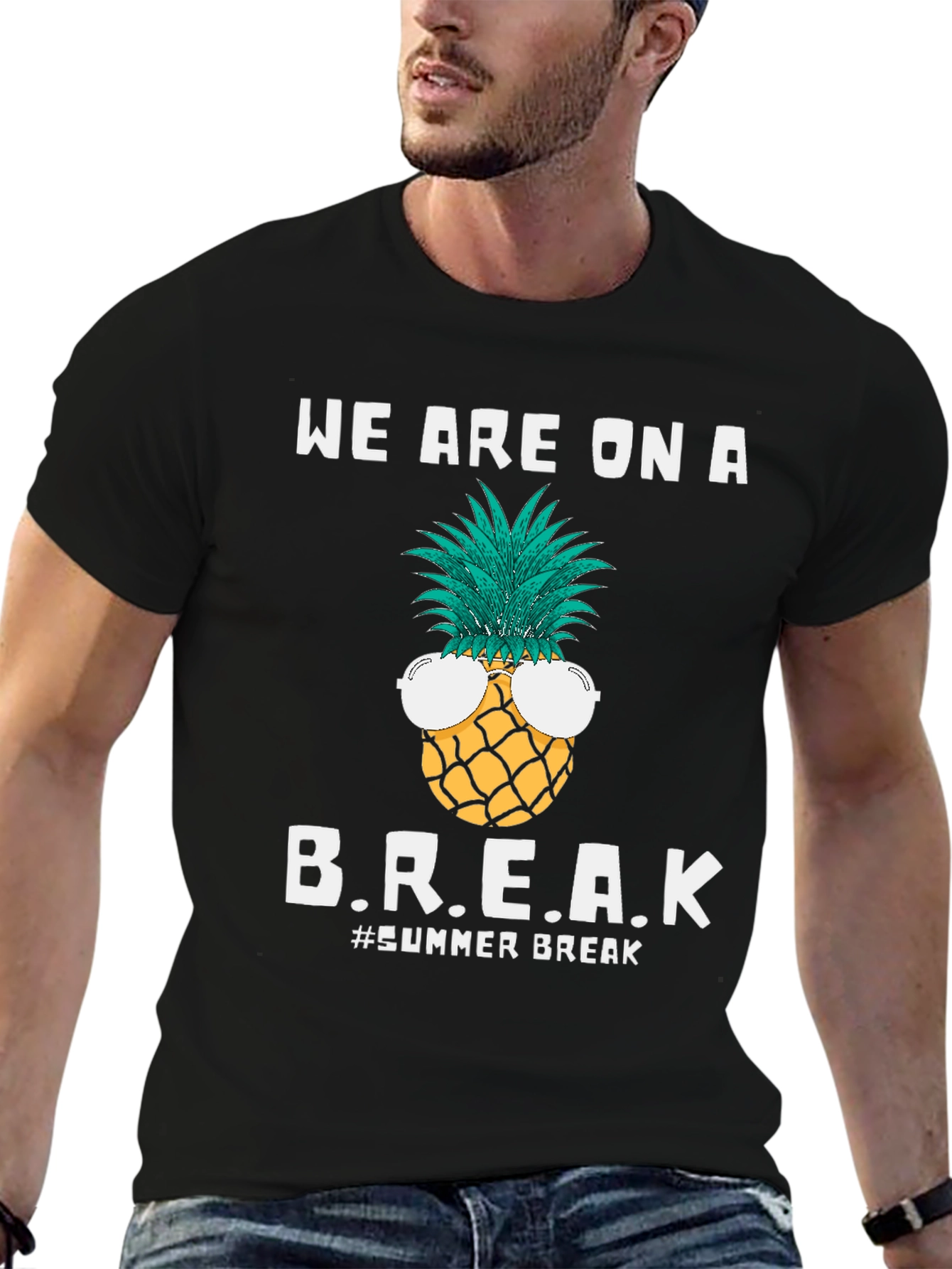 Summer Break Pineapple Graphic T-Shirt