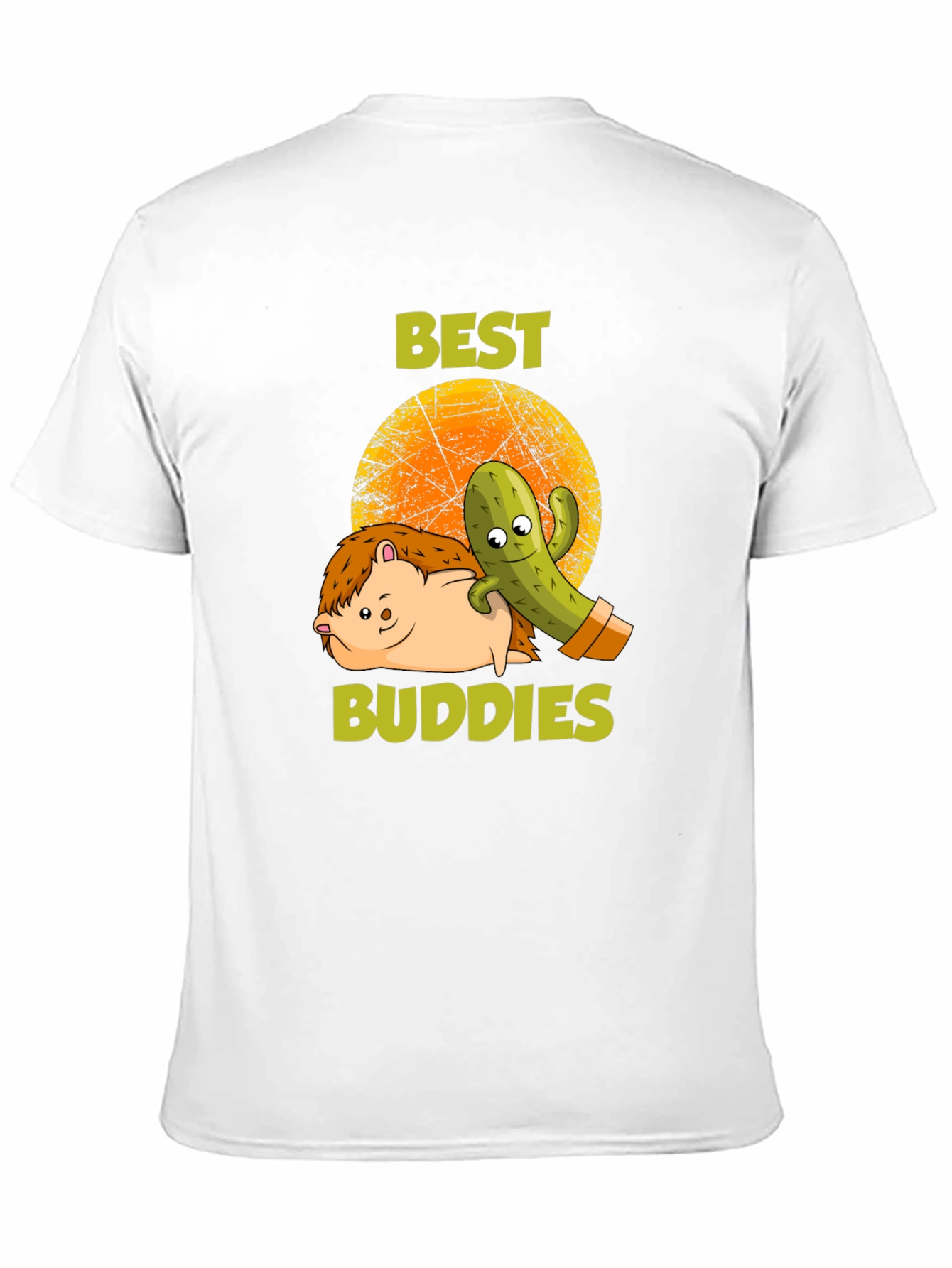 Best Buddies T-Shirt: Hedgehog & Cactus Graphic Tee