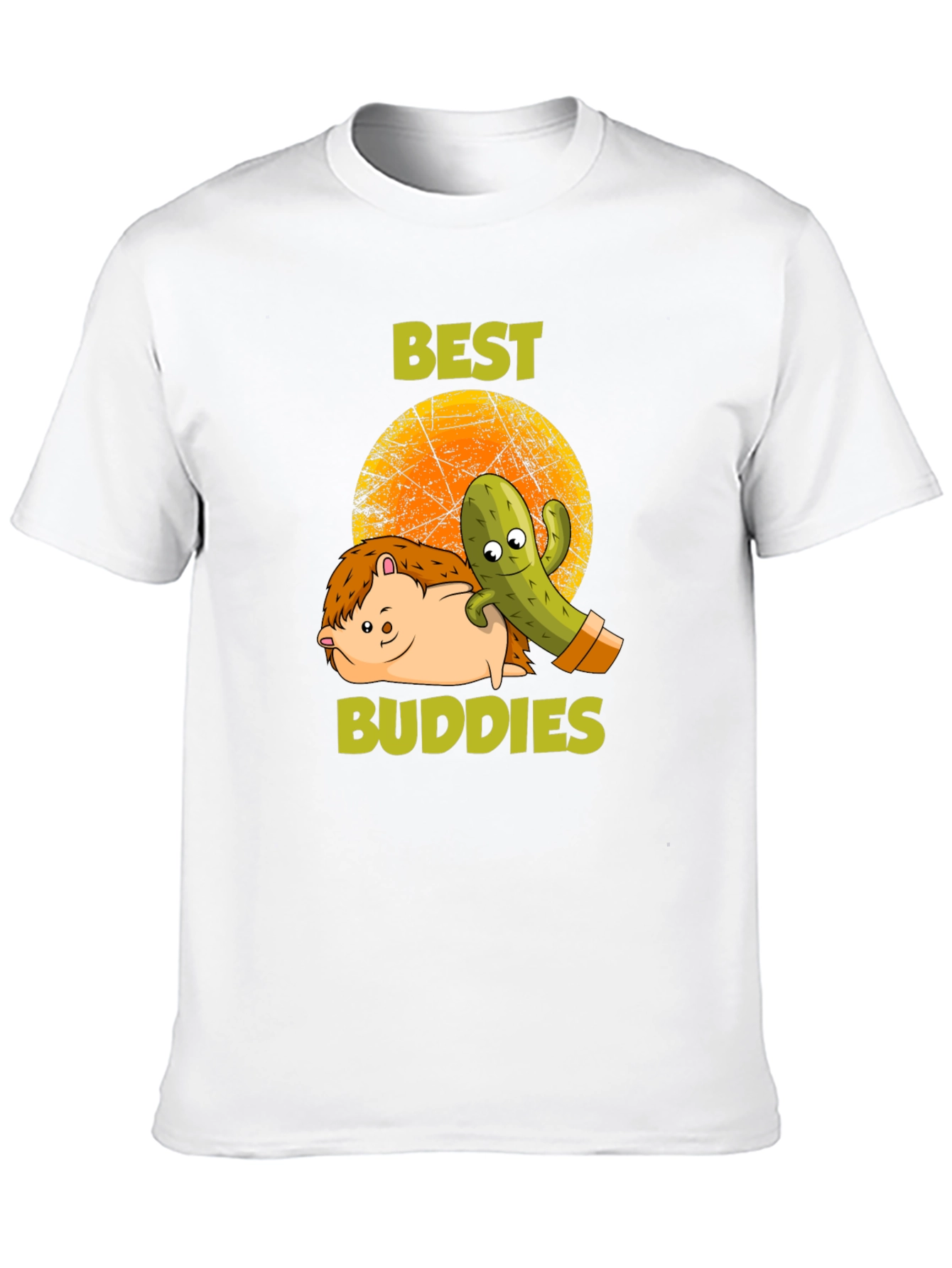 Best Buddies T-Shirt: Hedgehog & Cactus Graphic Tee