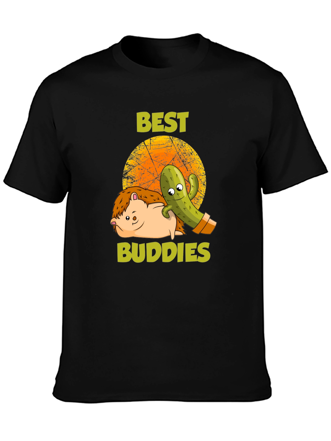 Best Buddies T-Shirt: Hedgehog & Cactus Graphic Tee