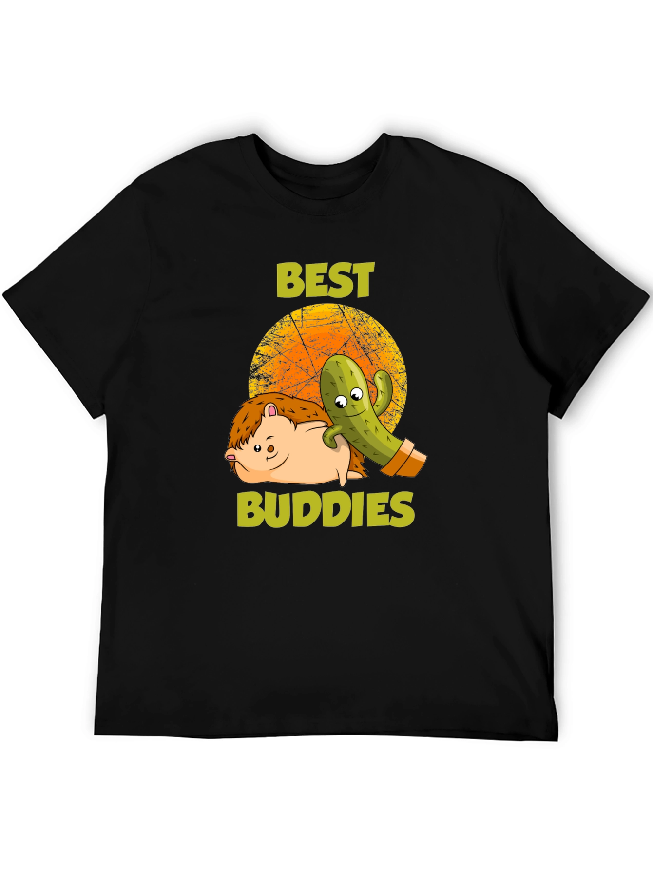 Best Buddies T-Shirt: Hedgehog & Cactus Graphic Tee