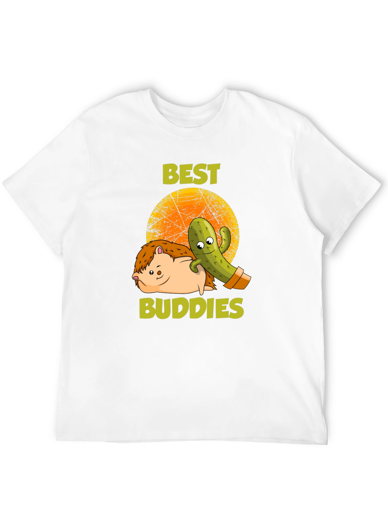 Best Buddies T-Shirt: Hedgehog & Cactus Graphic Tee