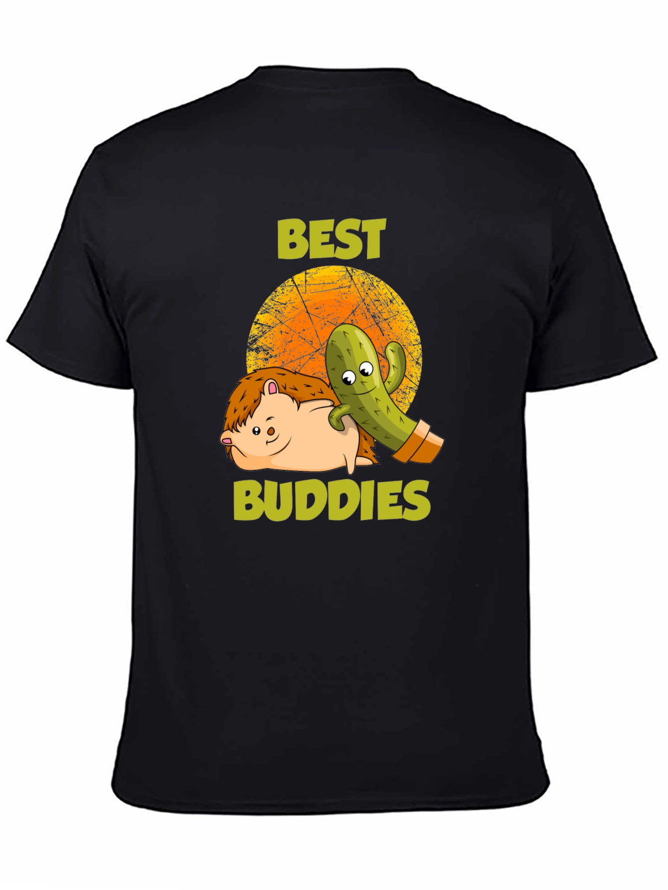 Best Buddies T-Shirt: Hedgehog & Cactus Graphic Tee