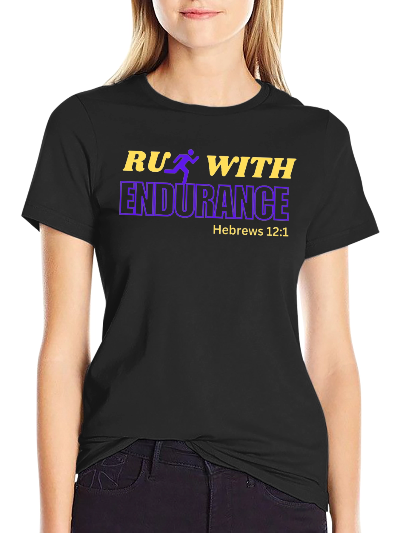 Run With Endurance T-Shirt Hebrews 12:1