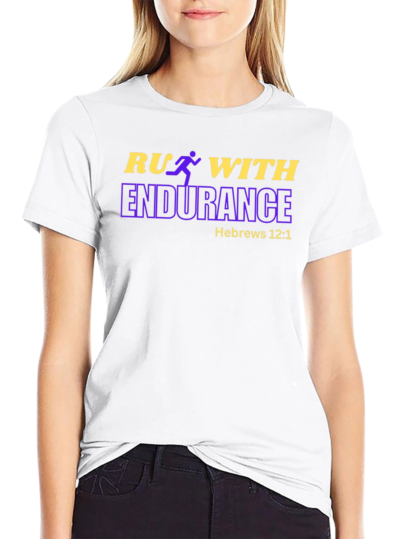Run With Endurance T-Shirt Hebrews 12:1