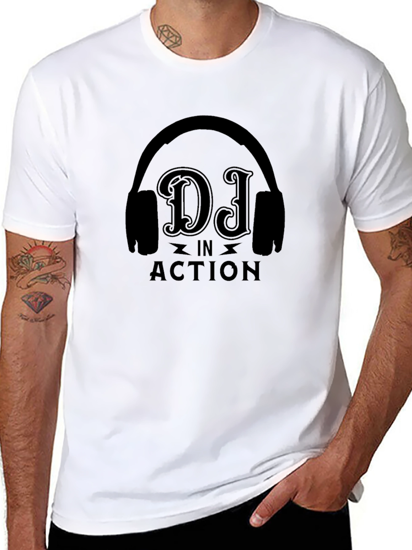 DJ in Action Black T-Shirt