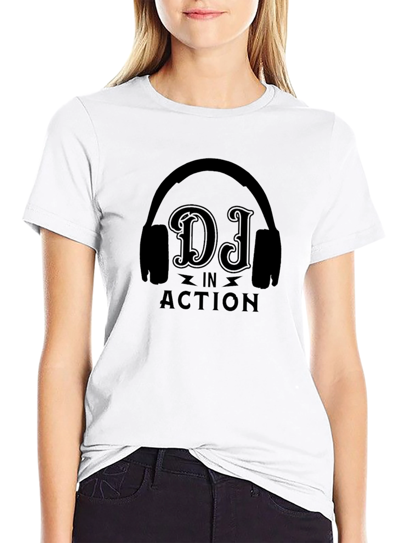DJ in Action Black T-Shirt