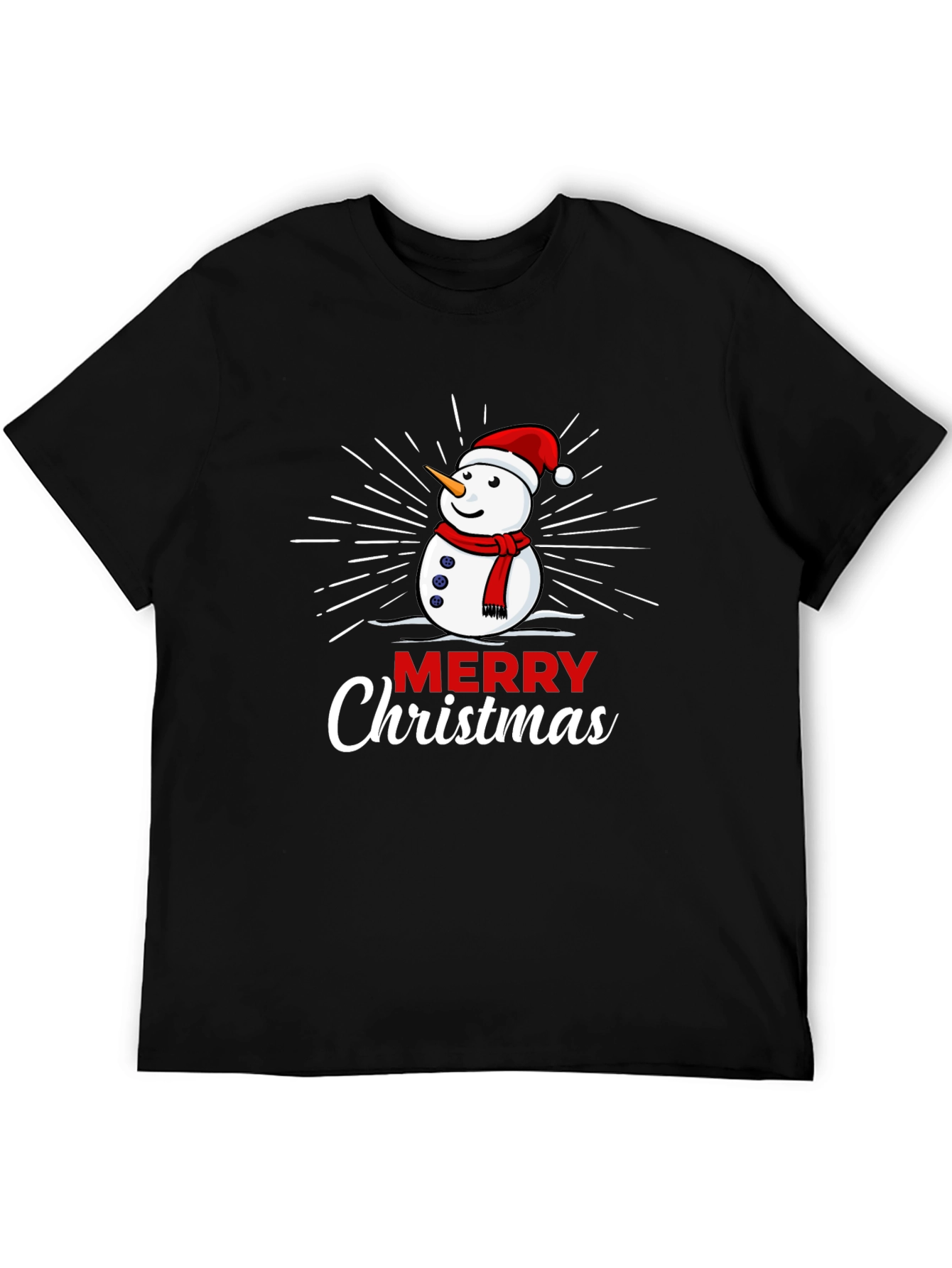 Merry Christmas Snowman Graphic T-Shirt