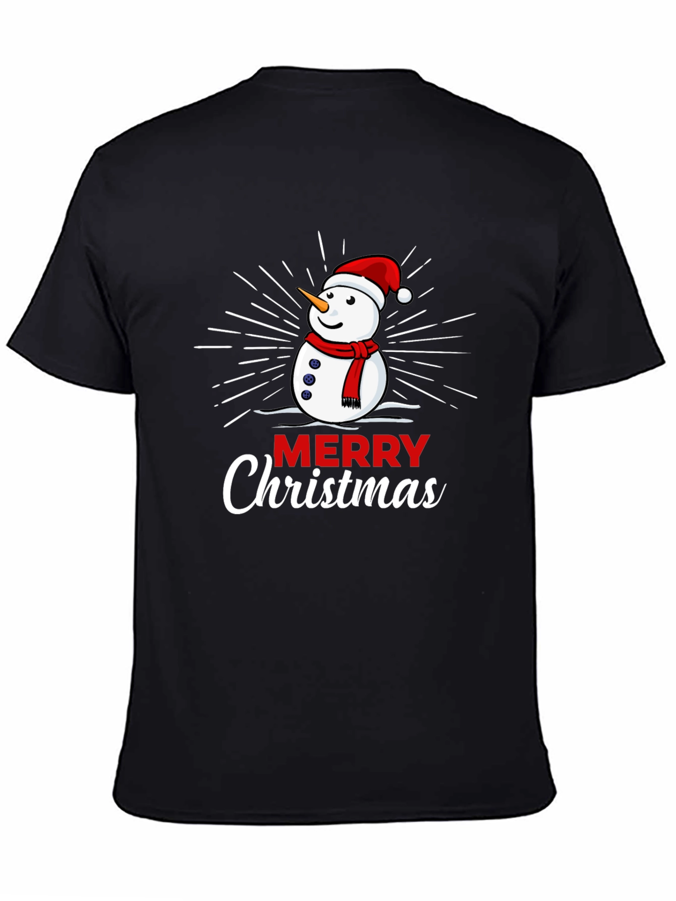 Merry Christmas Snowman Graphic T-Shirt