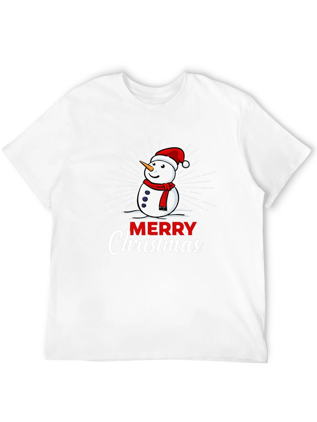 Merry Christmas Snowman Graphic T-Shirt