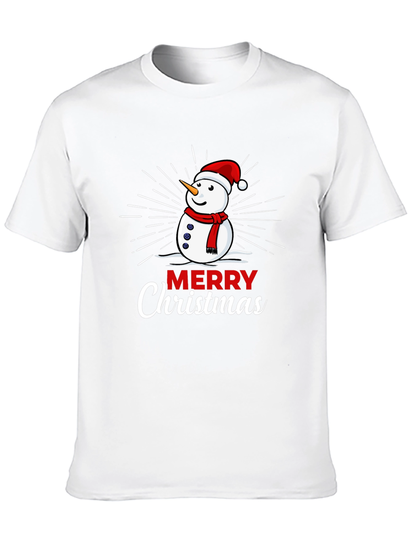 Merry Christmas Snowman Graphic T-Shirt