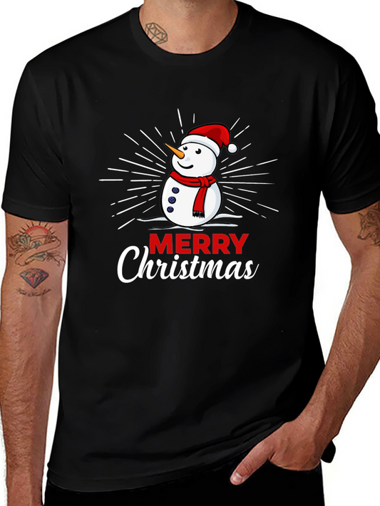 Merry Christmas Snowman Graphic T-Shirt