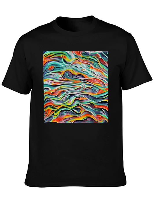 Abstract Swirl Art Black T-Shirt