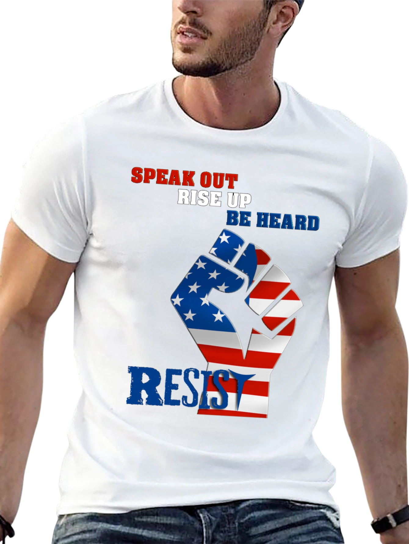 Patriotic Resist Fist Graphic T-Shirt