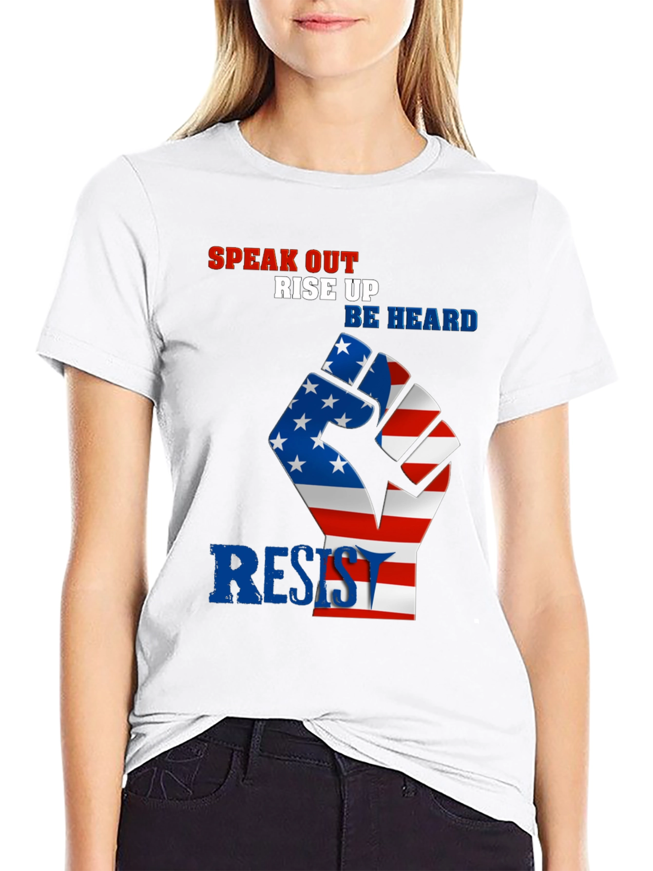 Patriotic Resist Fist Graphic T-Shirt