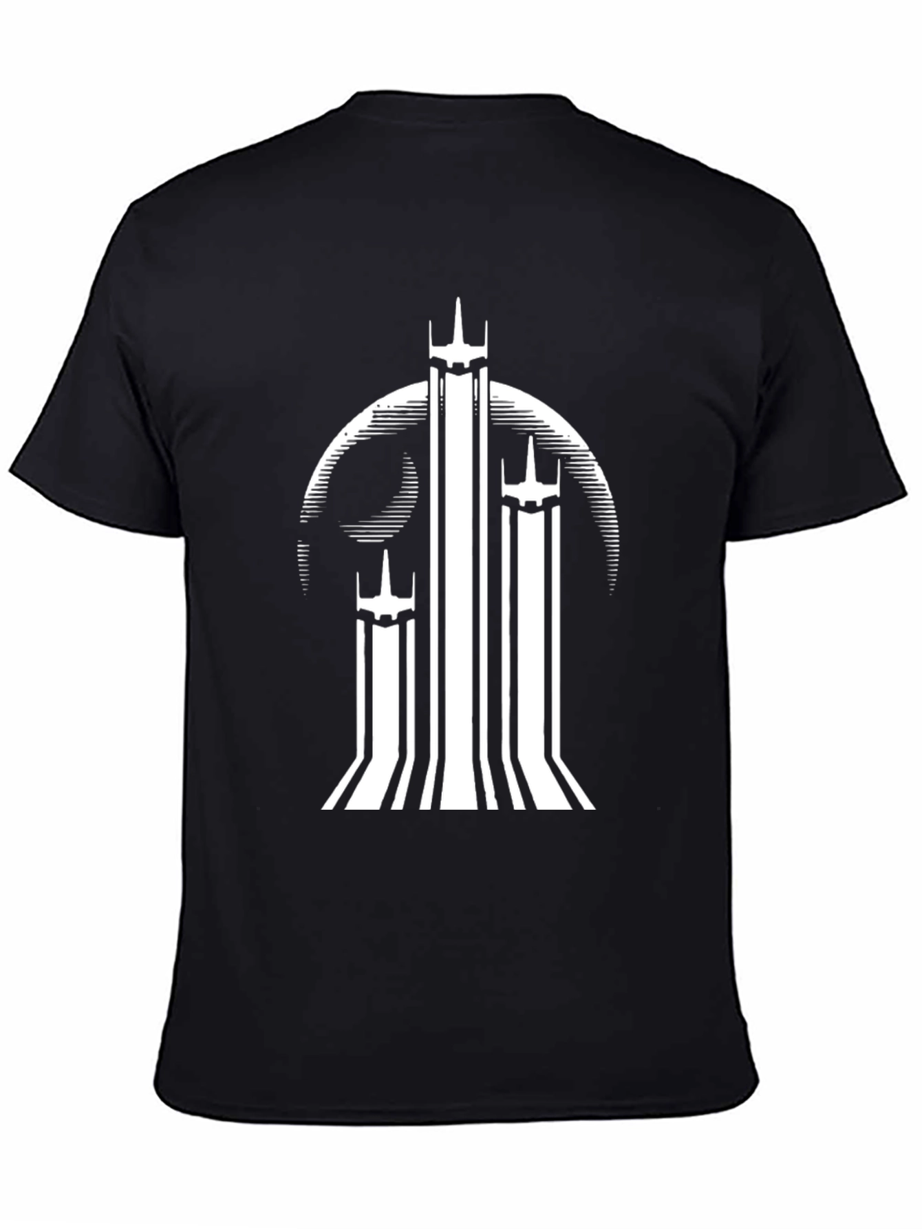 Graphic Tee: White Towers on Black