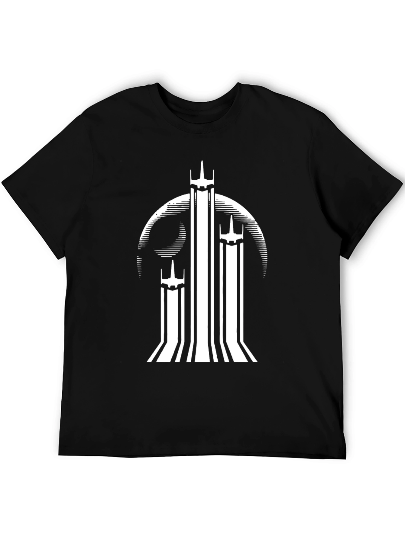 Graphic Tee: White Towers on Black