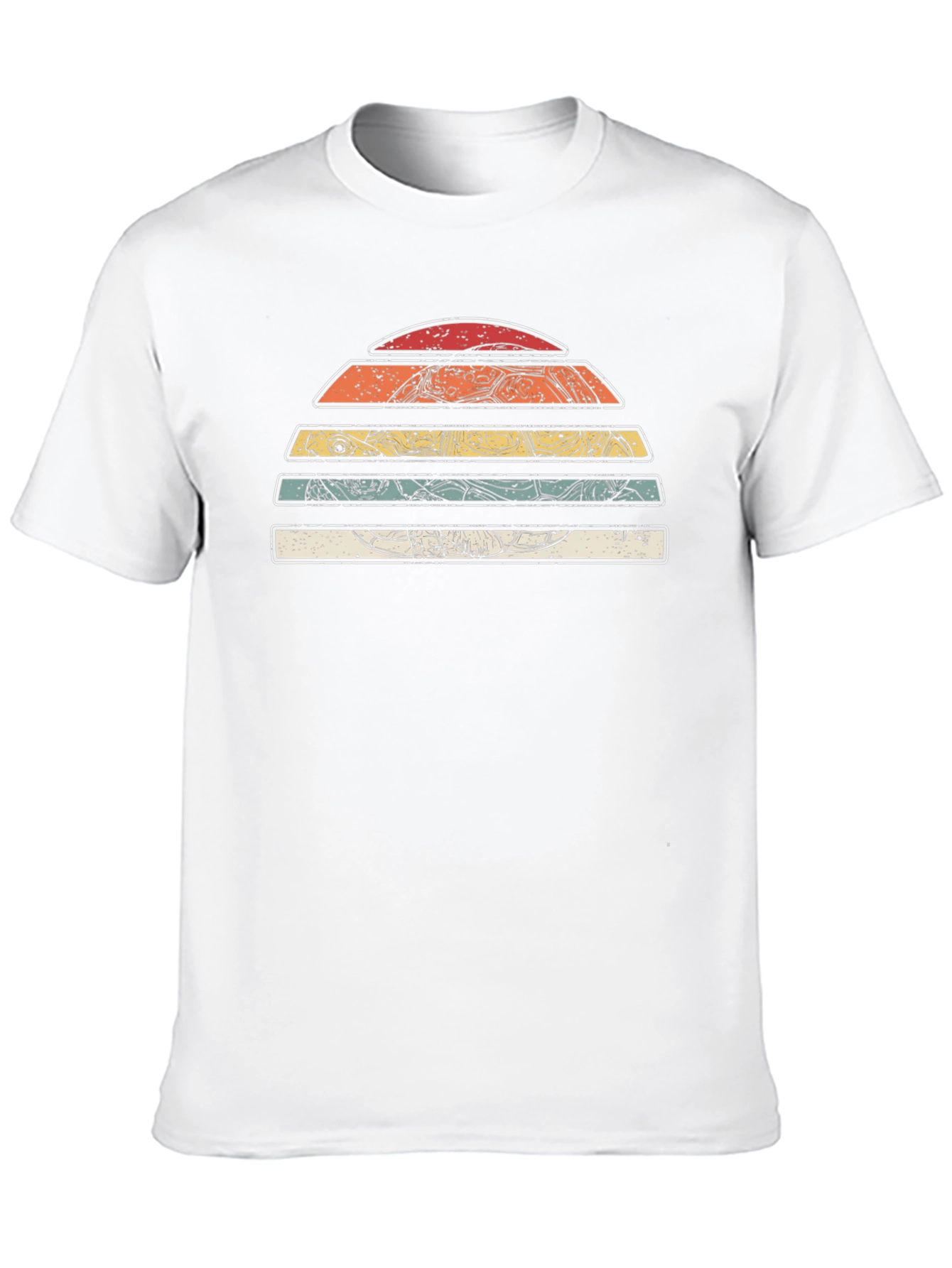 Retro Turtle Sunset Graphic Tee - Black