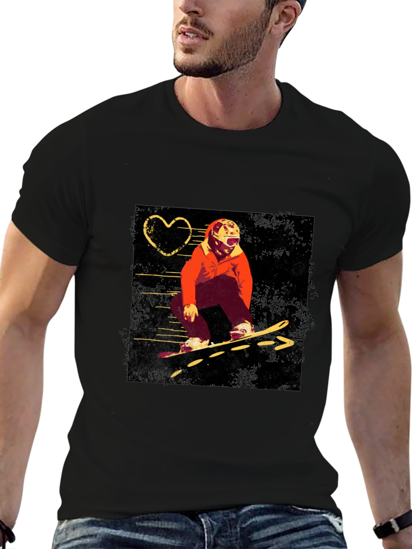 Snowboard Graphic Black T-Shirt