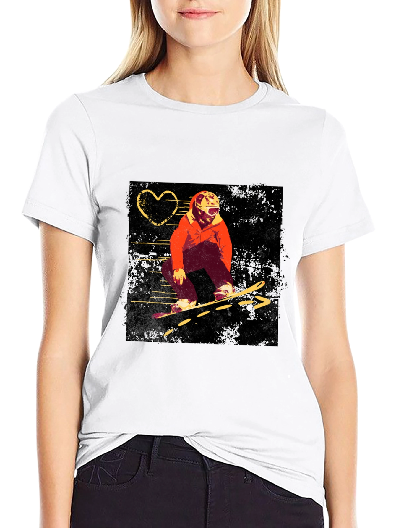 Snowboard Graphic Black T-Shirt