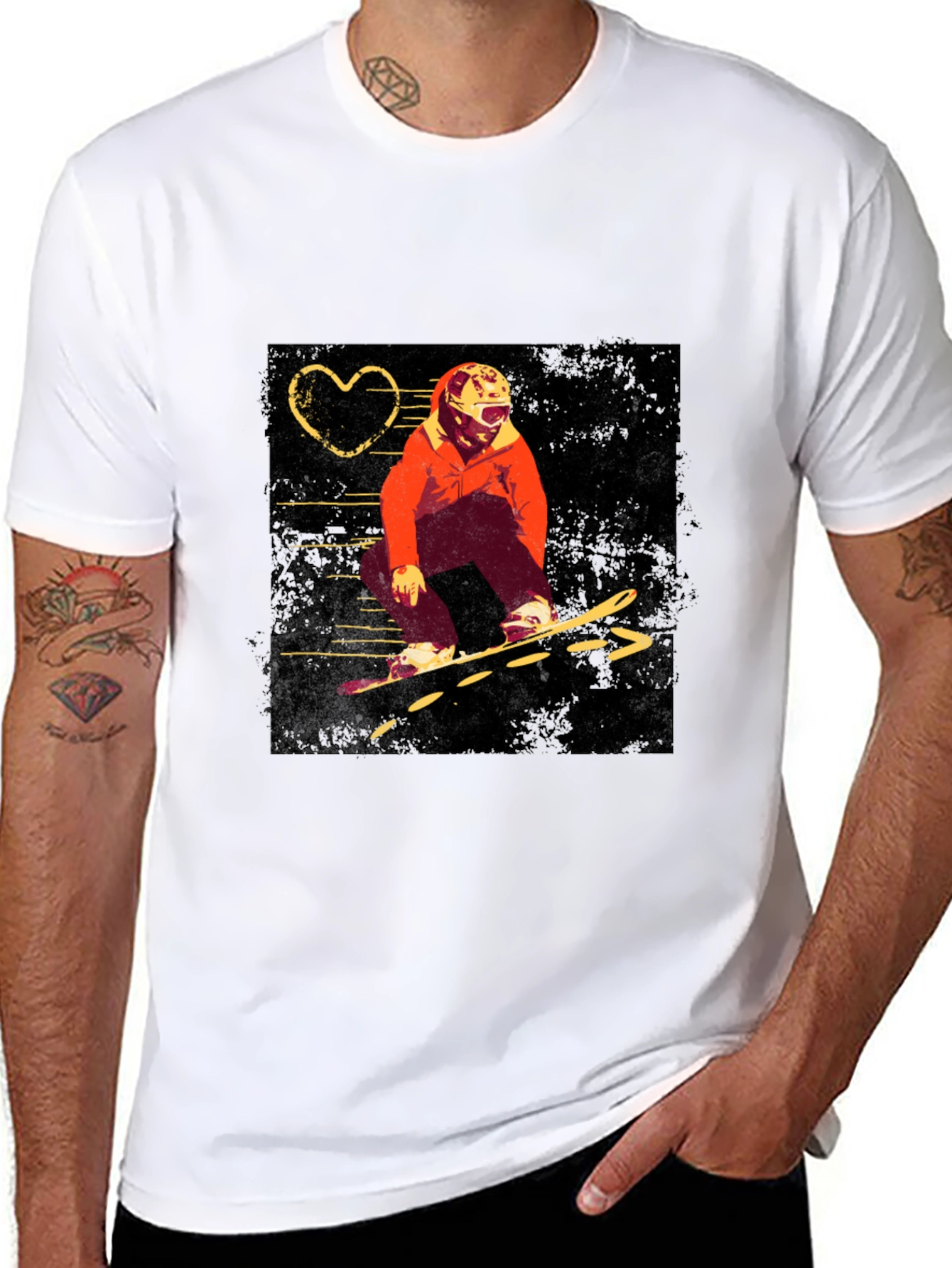 Snowboard Graphic Black T-Shirt