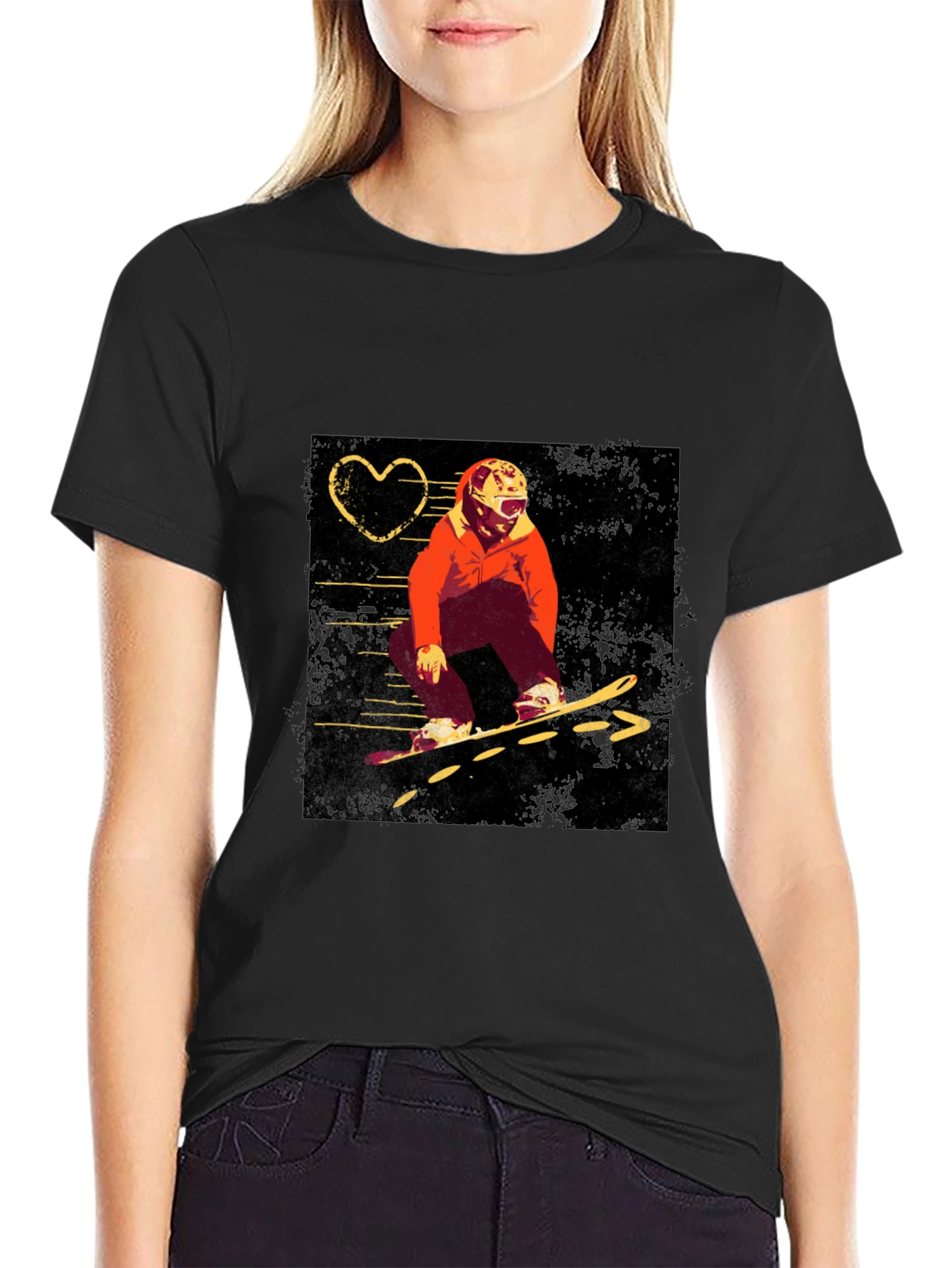 Snowboard Graphic Black T-Shirt