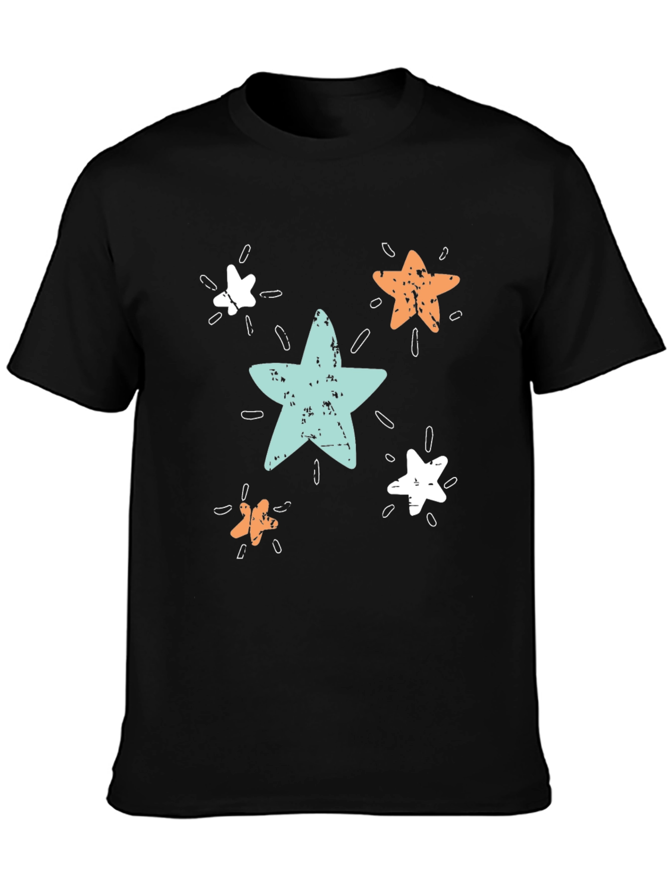 Starry Print Black T-Shirt