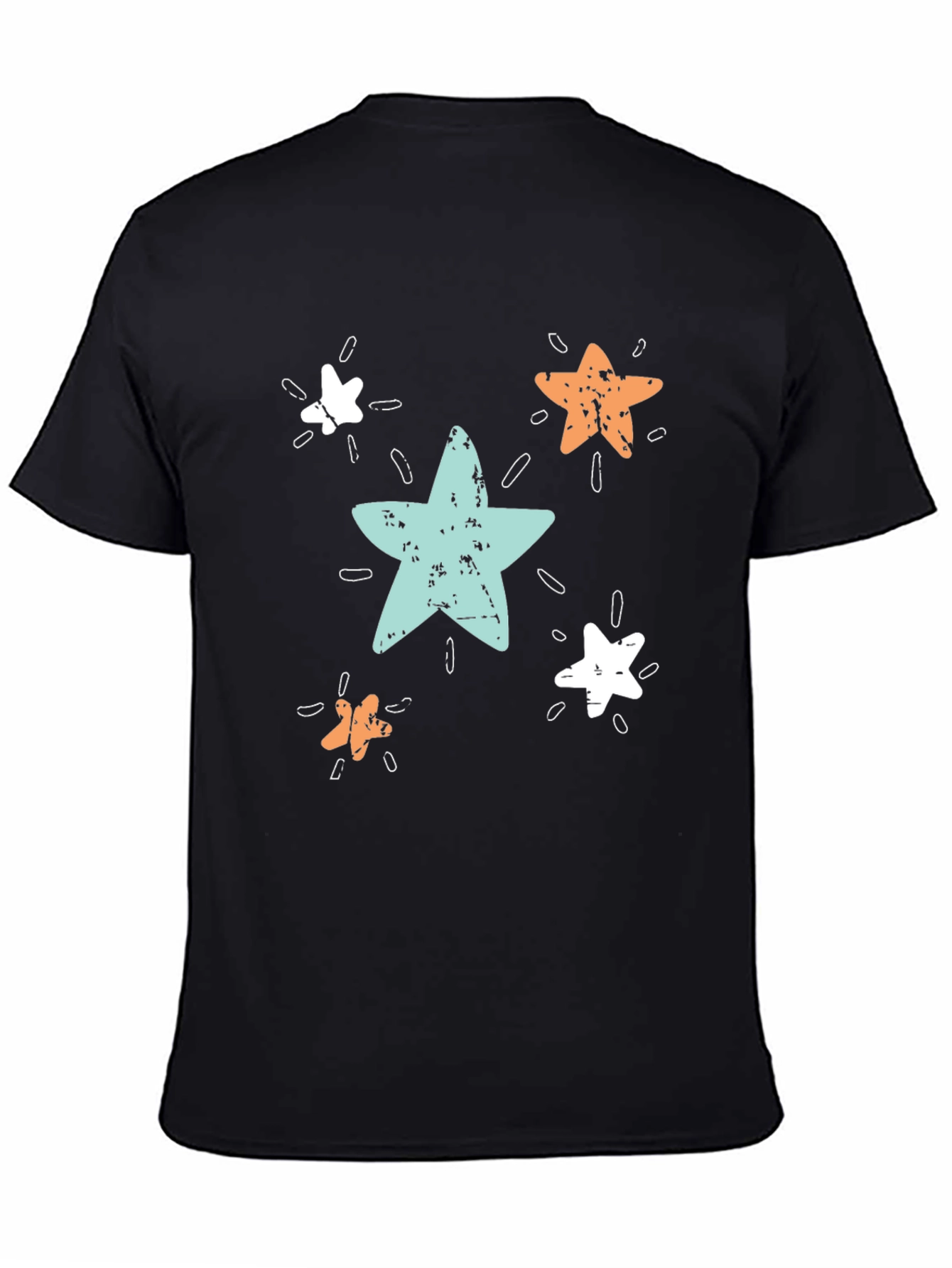 Starry Print Black T-Shirt