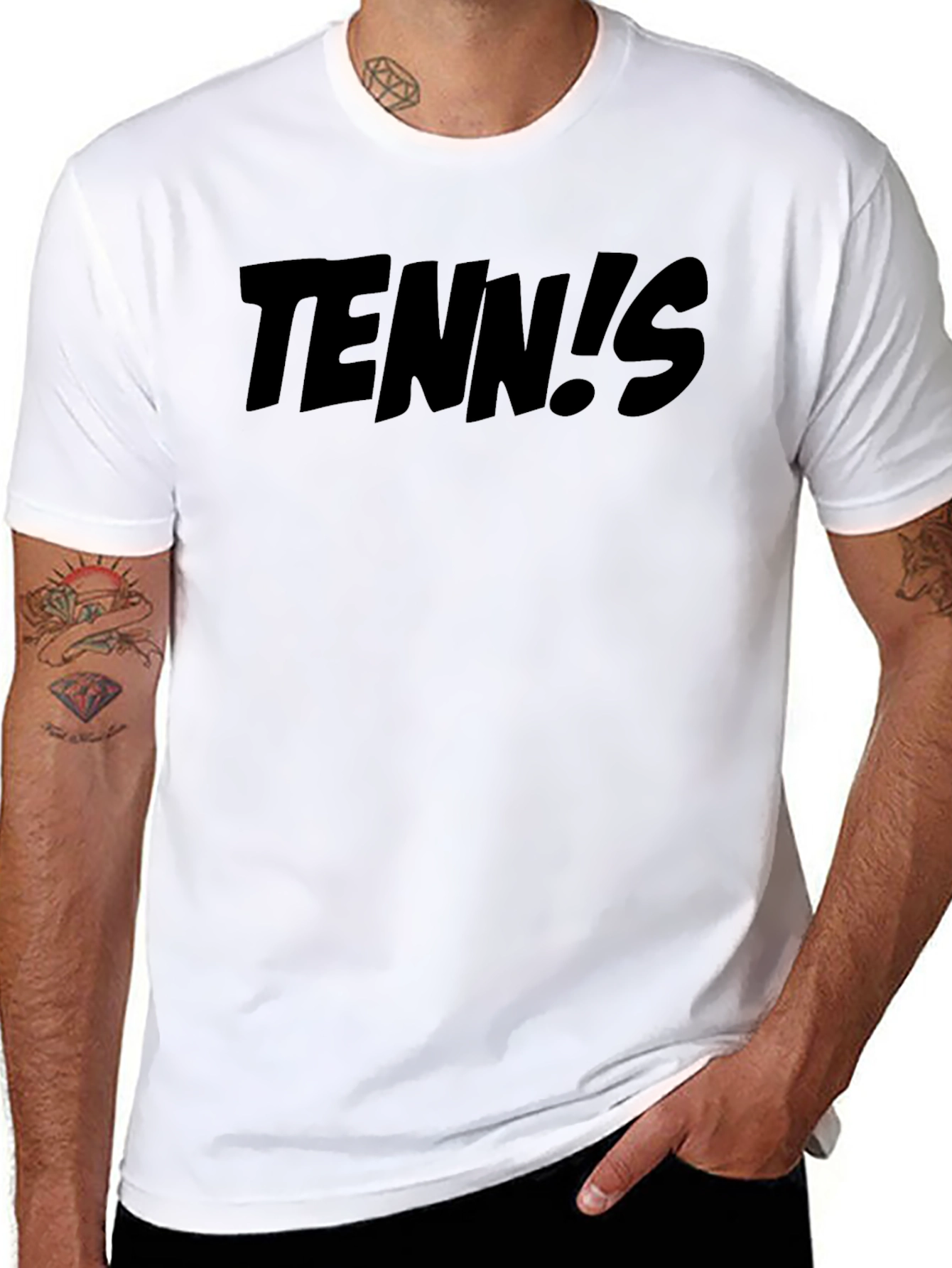 Tennis! Black Graphic T-Shirt