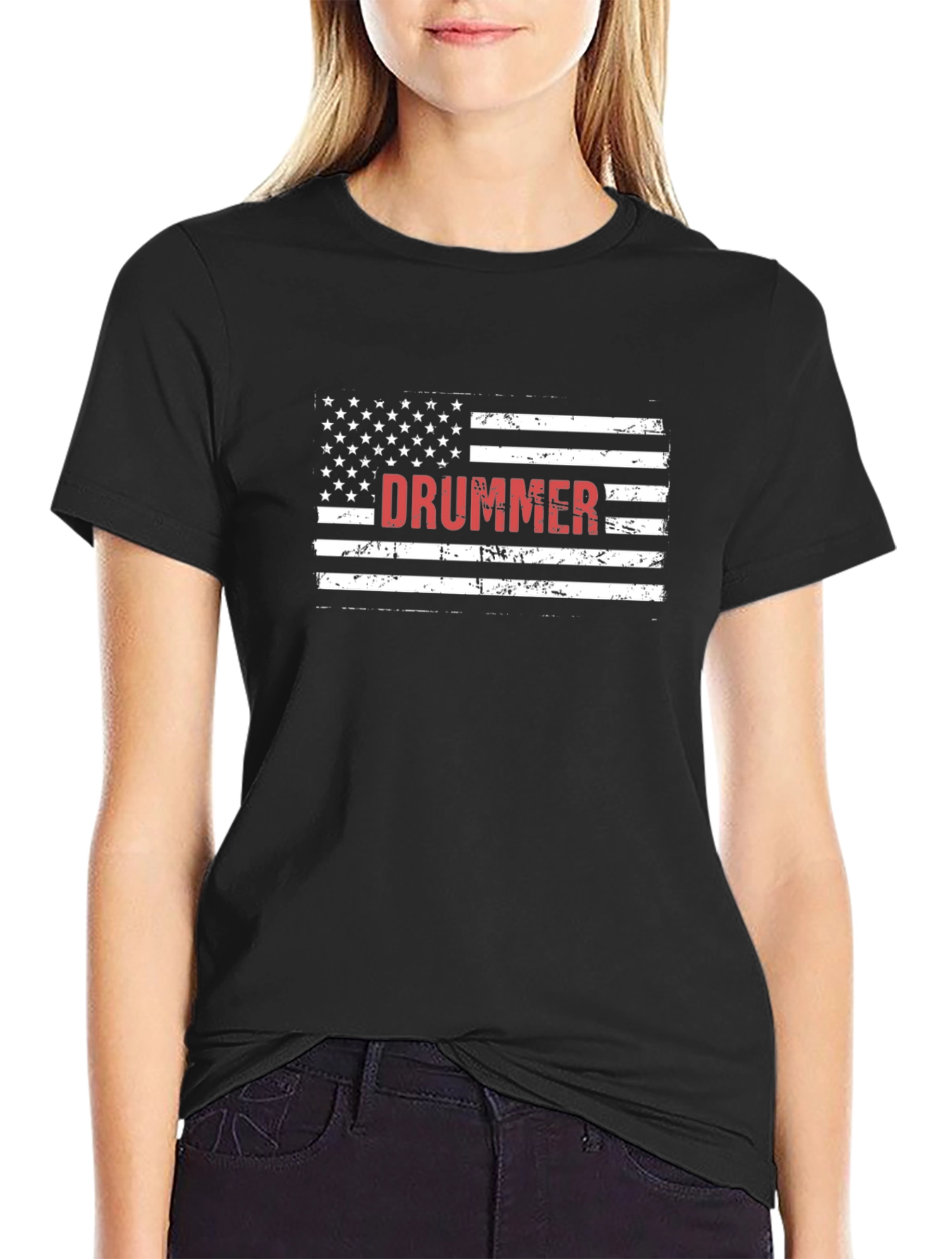 Drummer USA Flag Graphic T-Shirt