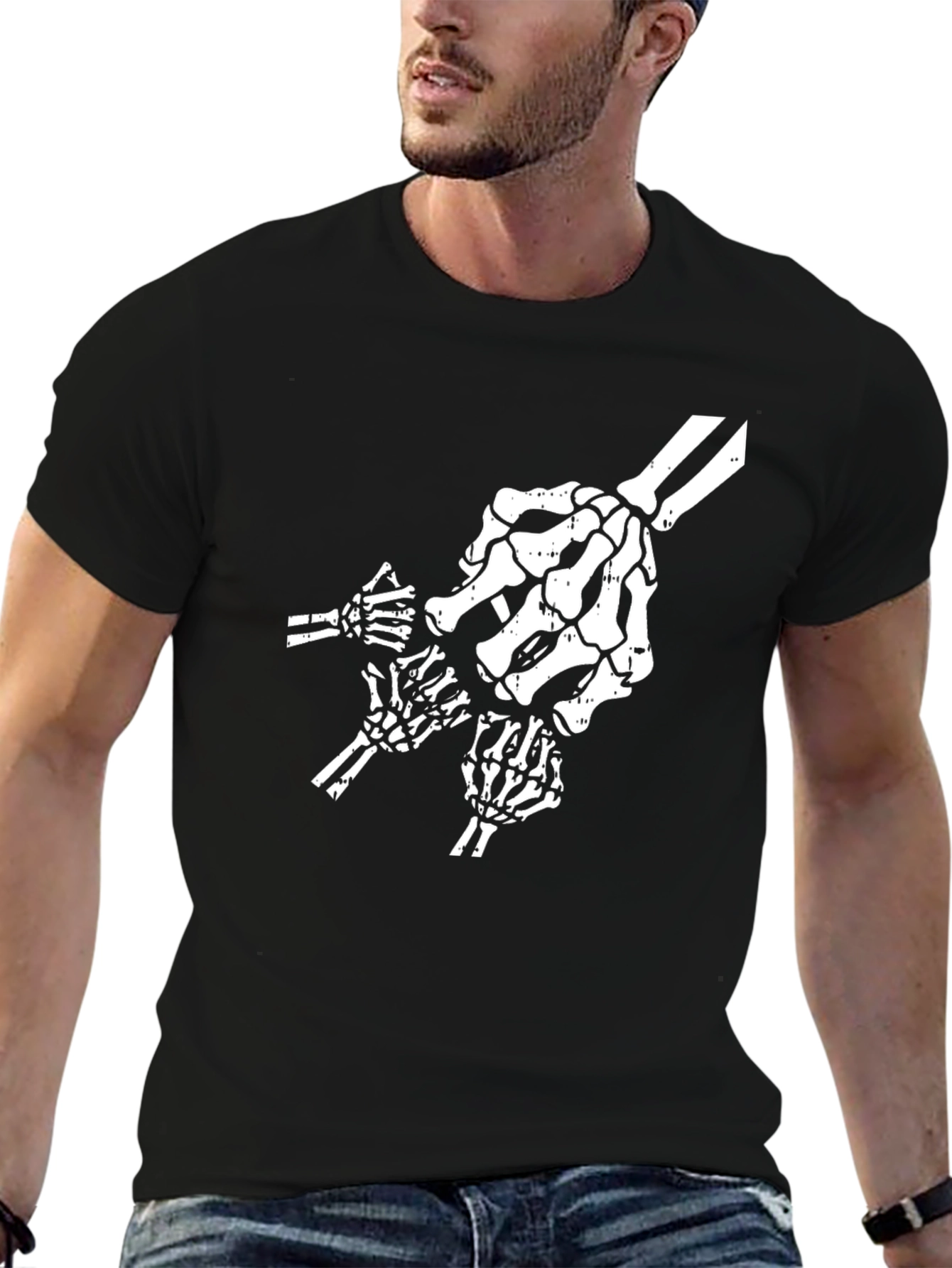 Skeleton Hand Graphic Black Tee