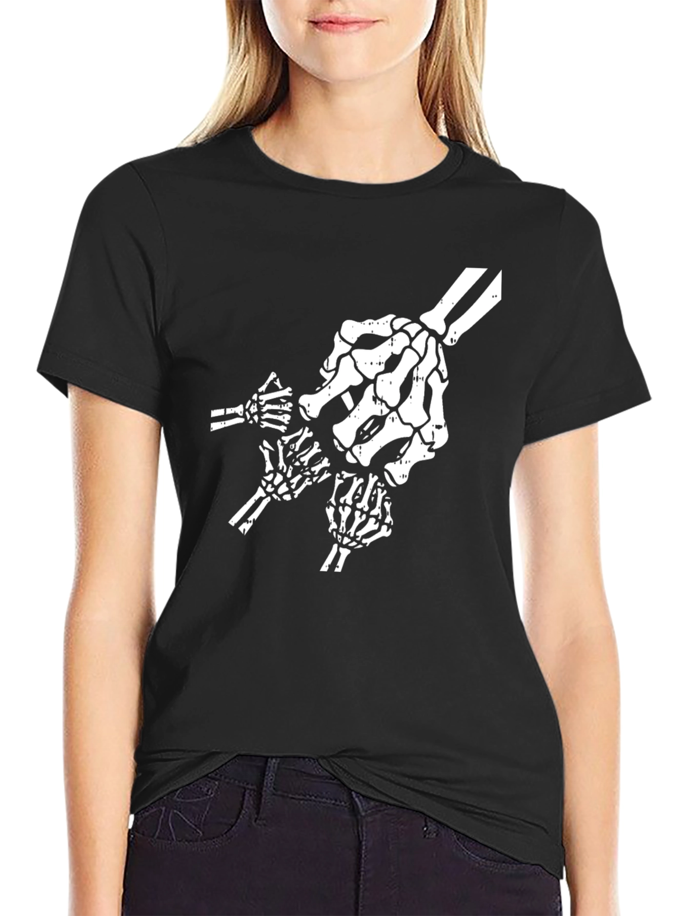 Skeleton Hand Graphic Black Tee