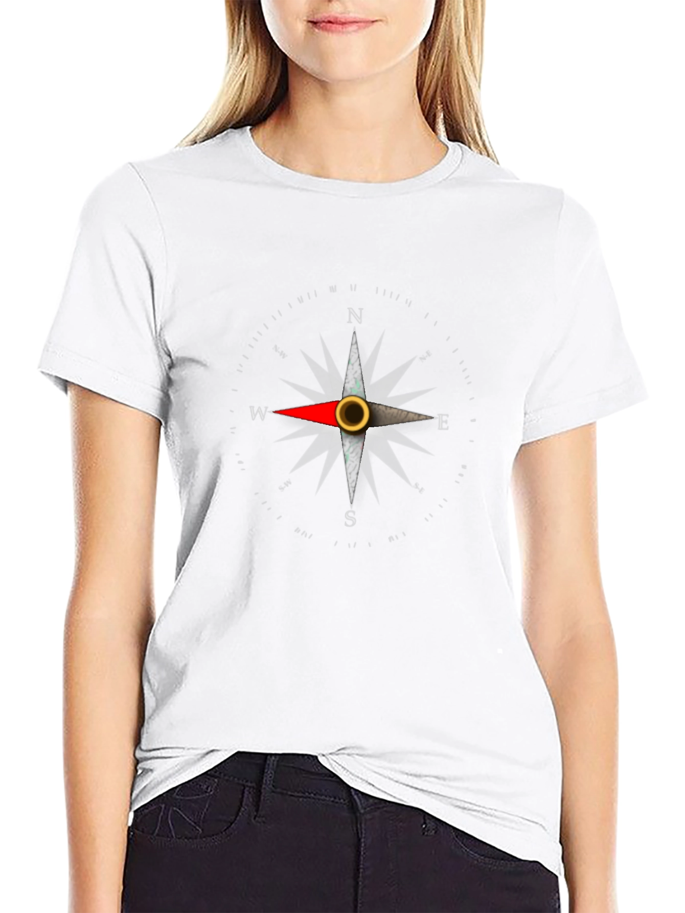 Compass Rose Graphic Tee - Classic Black